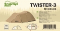 Трехместная палатка Tramp Lite Twister 3+1 песочная 0