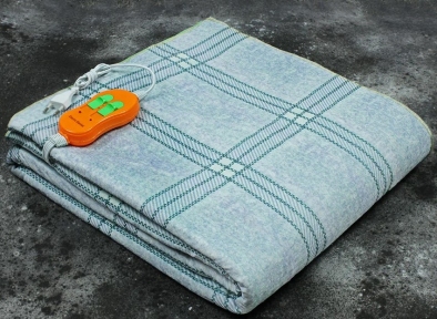 Электропростынь двухспальная евроразмер Lux Electric Blanket Squares 155x170 см