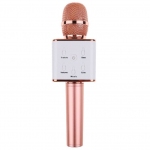 Беспроводной микрофон караоке Q7 розовое золото