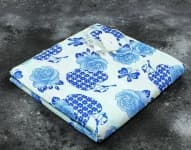 Электропростынь односпальная Lux Electric Blanket Blue Flowers 155x75 см