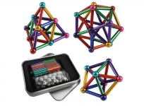 Магнитный конструктор головоломка для детей и взрослых палочки и шарики MHZ Neo MIX COLOR 64 дет разноцв
